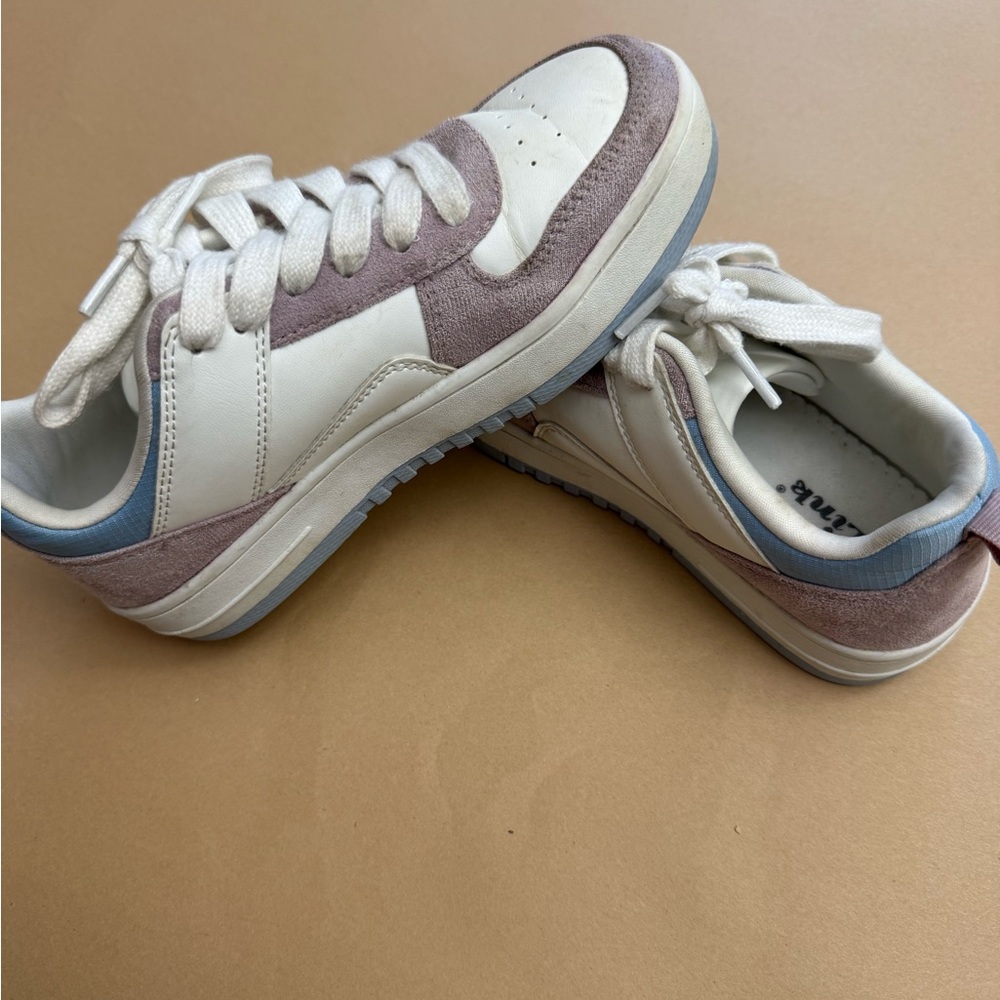 Girls Link White and Purple Sneakers - GUC